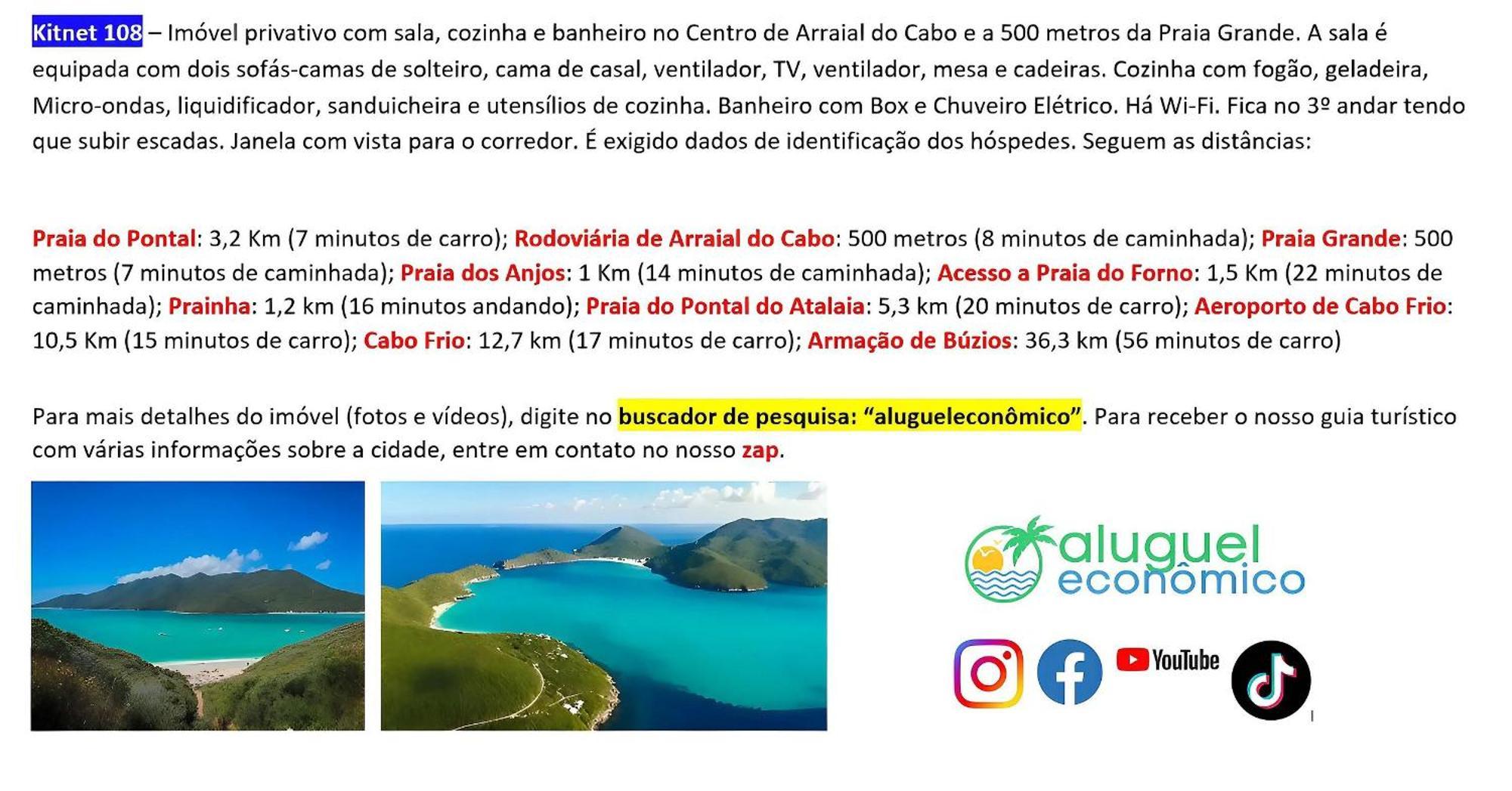 Arraial Do Cabo - Brisas Do Farol - Aluguel Economico Daire Dış mekan fotoğraf