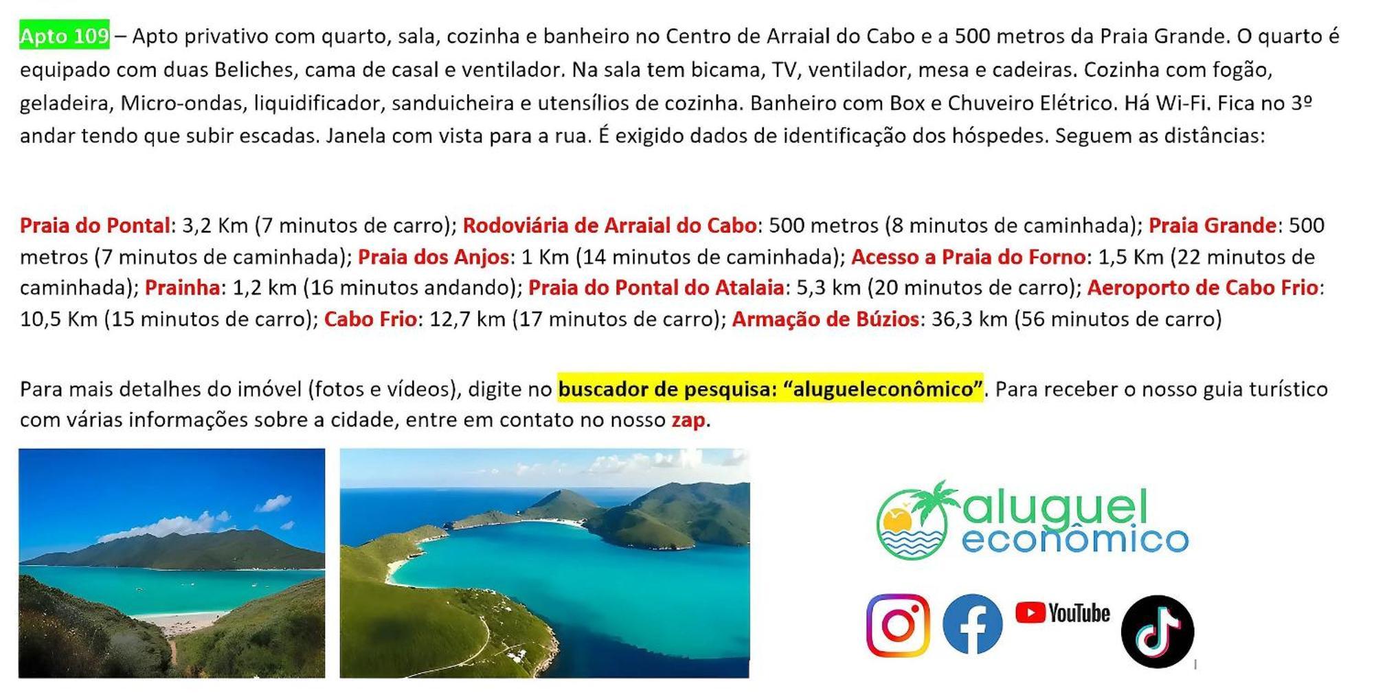 Arraial Do Cabo - Brisas Do Farol - Aluguel Economico Daire Dış mekan fotoğraf