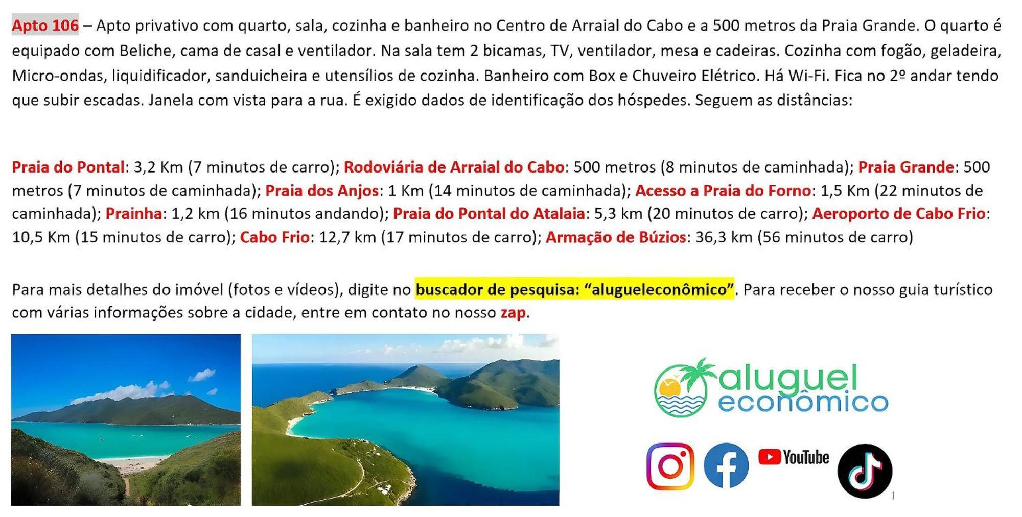 Arraial Do Cabo - Brisas Do Farol - Aluguel Economico Daire Dış mekan fotoğraf