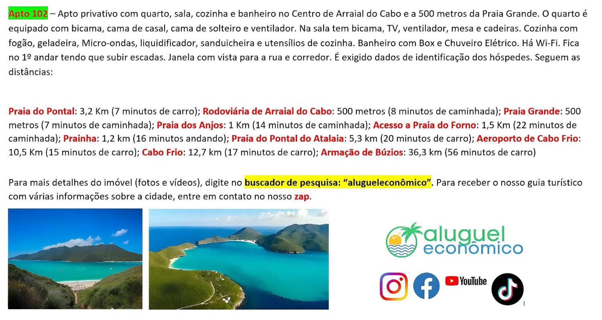Arraial Do Cabo - Brisas Do Farol - Aluguel Economico Daire Dış mekan fotoğraf