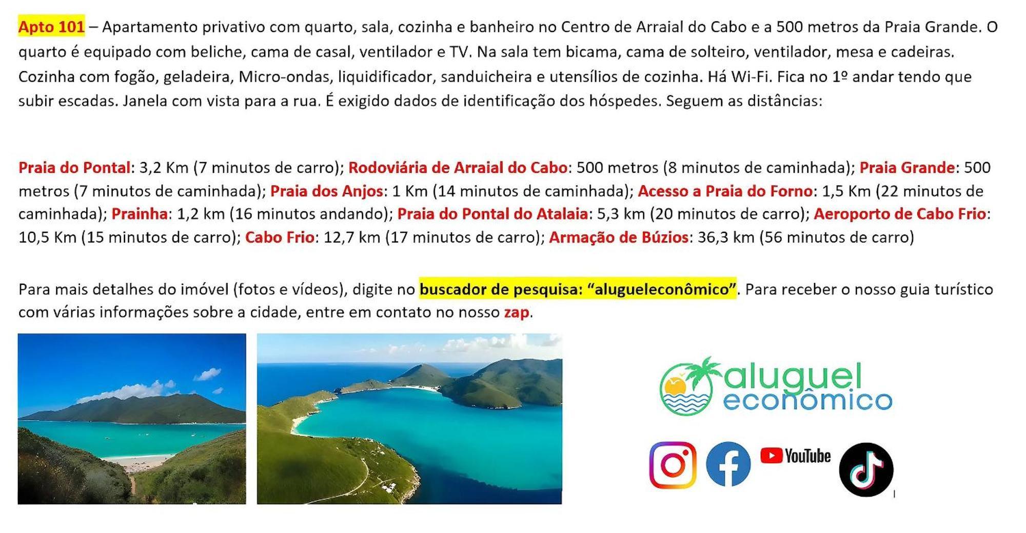Arraial Do Cabo - Brisas Do Farol - Aluguel Economico Daire Dış mekan fotoğraf