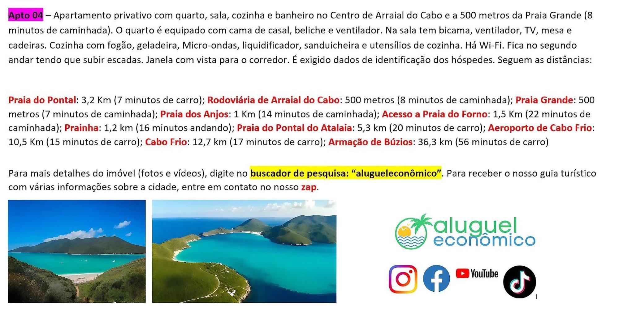 Arraial Do Cabo - Brisas Do Farol - Aluguel Economico Daire Dış mekan fotoğraf