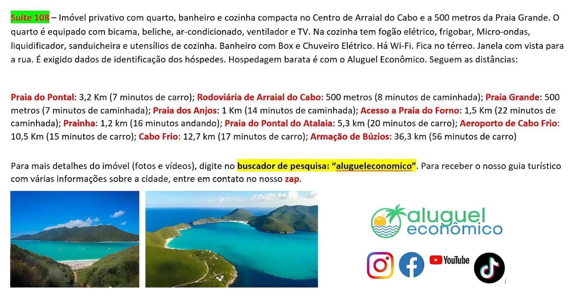 Arraial Do Cabo - Brisas Do Farol - Aluguel Economico Daire Dış mekan fotoğraf